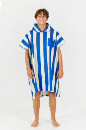 After Swim Club Poncho stripes-blue